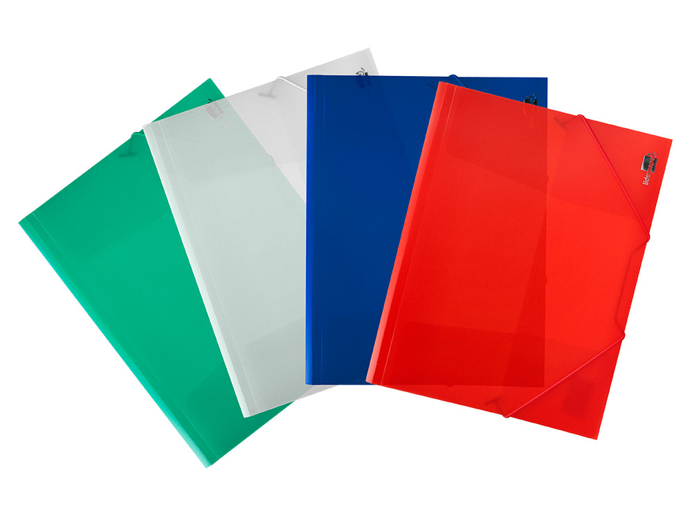 CHEMISE LIDERPAPEL POLYPROPYLÈNE DOS FLEXIBLE A4 210X297MM 4/10E 3 RABATS ÉLASTIQUE 100F COLORIS ROUGE TRANSLUCIDE