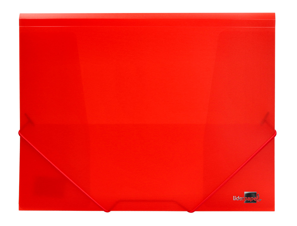 CHEMISE LIDERPAPEL POLYPROPYLÈNE DOS FLEXIBLE A4 210X297MM 4/10E 3 RABATS ÉLASTIQUE 100F COLORIS ROUGE TRANSLUCIDE