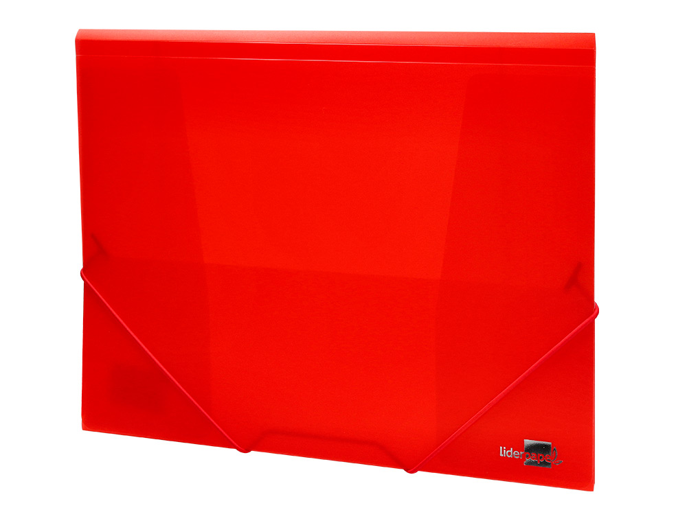 CHEMISE LIDERPAPEL POLYPROPYLÈNE DOS FLEXIBLE A4 210X297MM 4/10E 3 RABATS ÉLASTIQUE 100F COLORIS ROUGE TRANSLUCIDE