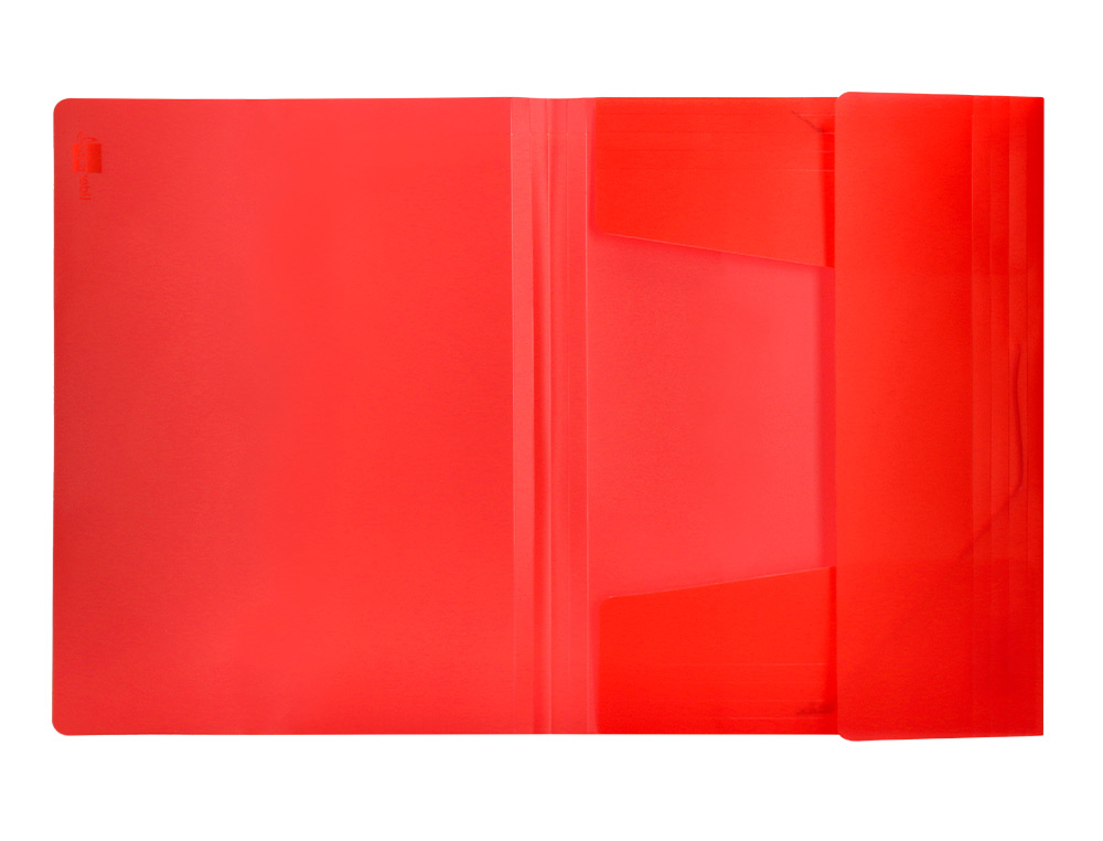 CHEMISE LIDERPAPEL POLYPROPYLÈNE DOS FLEXIBLE A4 210X297MM 4/10E 3 RABATS ÉLASTIQUE 100F COLORIS ROUGE TRANSLUCIDE