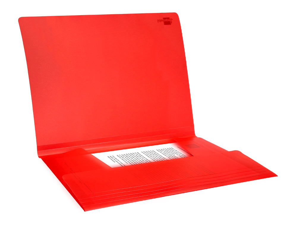 CHEMISE LIDERPAPEL POLYPROPYLÈNE DOS FLEXIBLE A4 210X297MM 4/10E 3 RABATS ÉLASTIQUE 100F COLORIS ROUGE TRANSLUCIDE