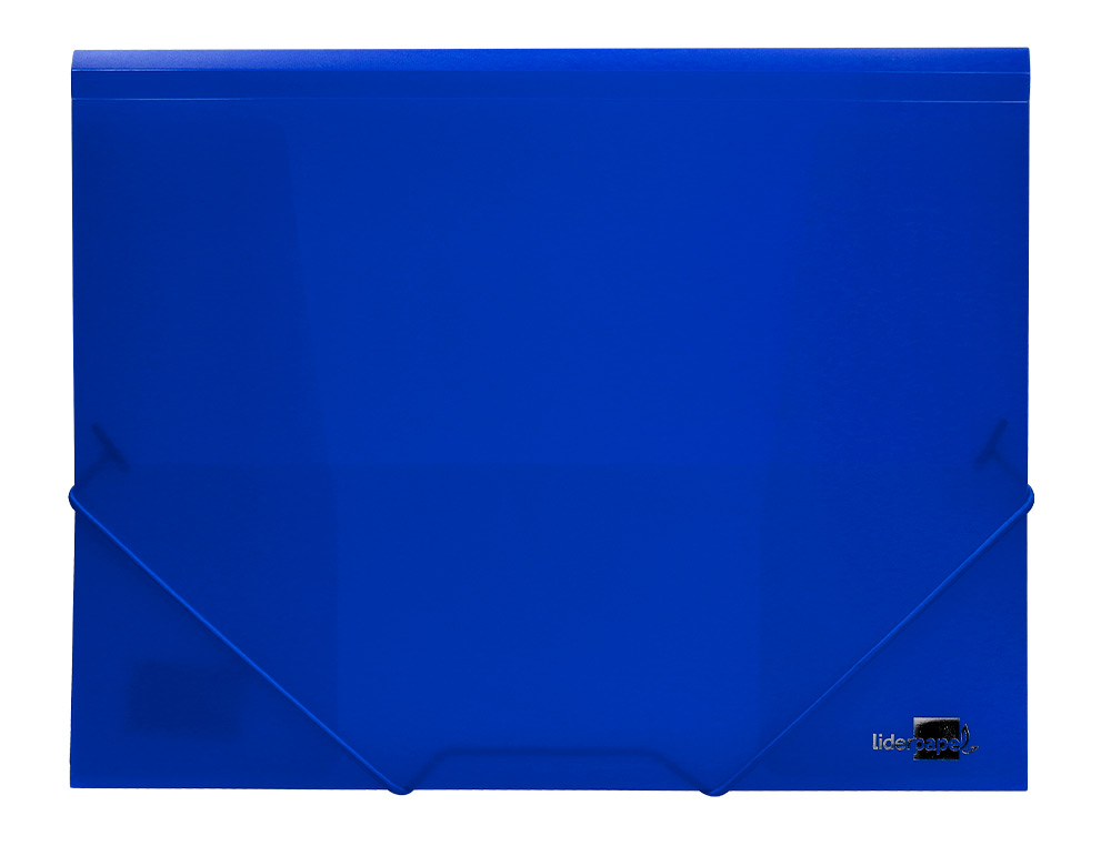 CHEMISE LIDERPAPEL POLYPROPYLÈNE DOS FLEXIBLE A4 210X297MM 4/10E 3 RABATS ÉLASTIQUE 100F COLORIS BLEU TRANSLUCIDE