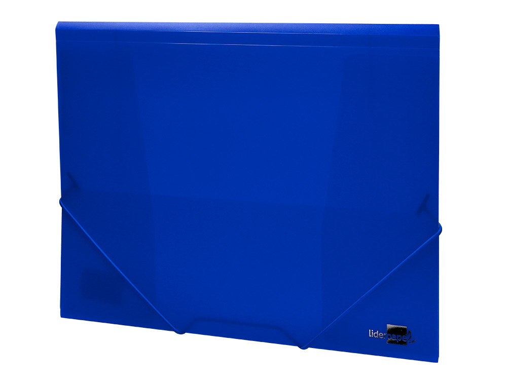 CHEMISE LIDERPAPEL POLYPROPYLÈNE DOS FLEXIBLE A4 210X297MM 4/10E 3 RABATS ÉLASTIQUE 100F COLORIS BLEU TRANSLUCIDE