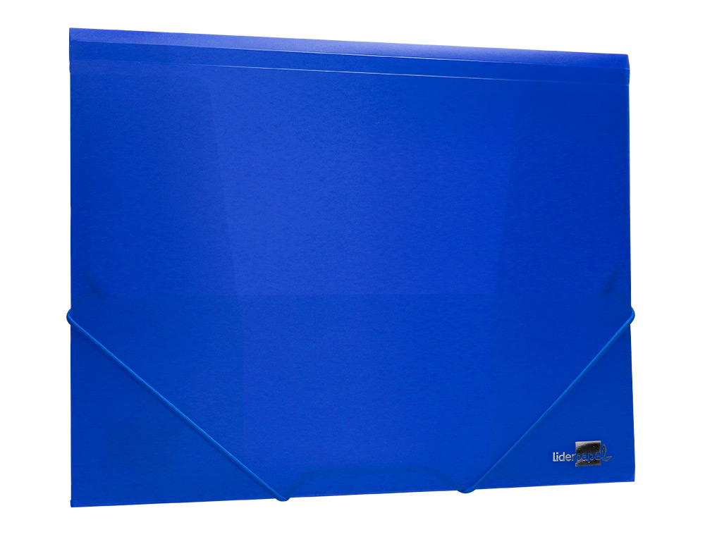 CHEMISE LIDERPAPEL POLYPROPYLÈNE DOS FLEXIBLE A4 210X297MM 4/10E 3 RABATS ÉLASTIQUE 100F COLORIS BLEU TRANSLUCIDE