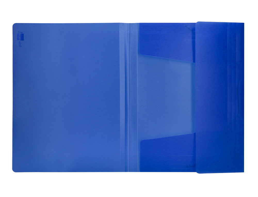 CHEMISE LIDERPAPEL POLYPROPYLÈNE DOS FLEXIBLE A4 210X297MM 4/10E 3 RABATS ÉLASTIQUE 100F COLORIS BLEU TRANSLUCIDE