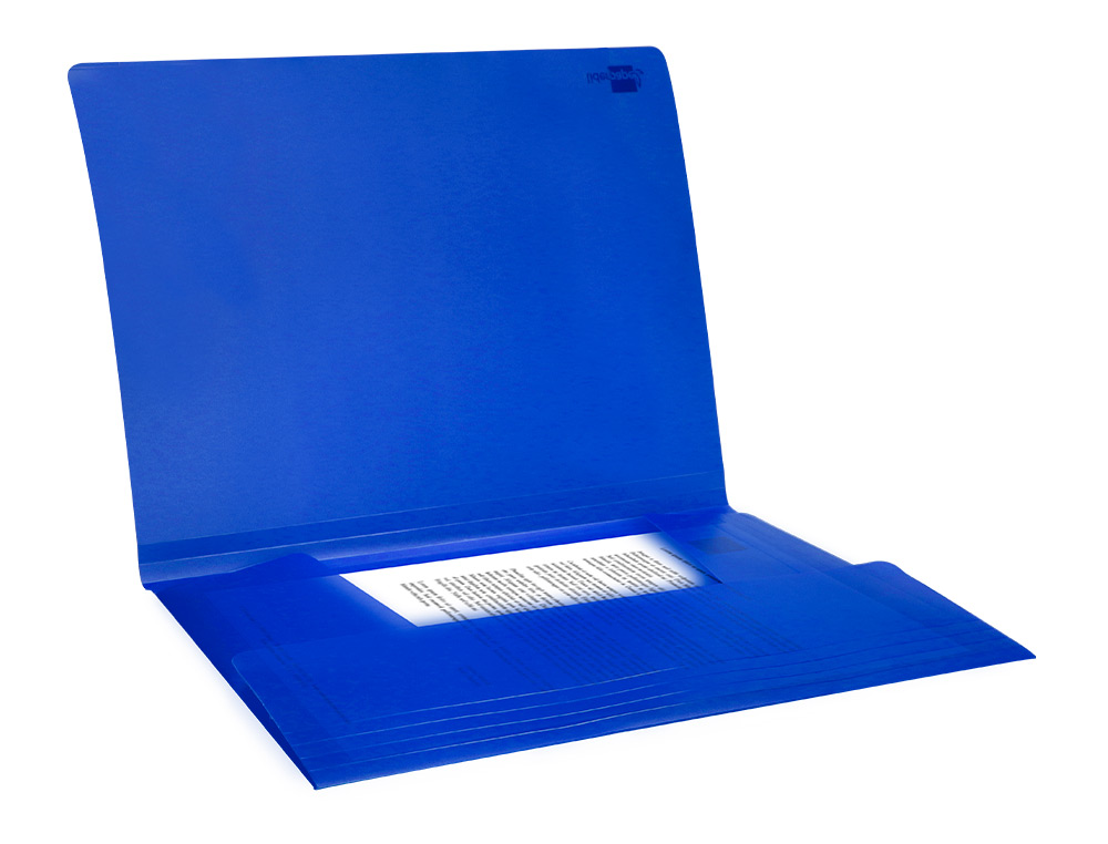 CHEMISE LIDERPAPEL POLYPROPYLÈNE DOS FLEXIBLE A4 210X297MM 4/10E 3 RABATS ÉLASTIQUE 100F COLORIS BLEU TRANSLUCIDE