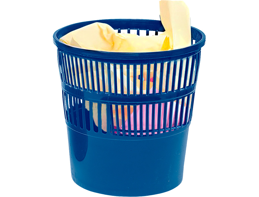 CORBEILLE À PAPIER Q-CONNECT AJOURÉE POLYSTYRÈNE SOUPLE ET TRÈS RÉSISTANT 15L COLORIS BLEU