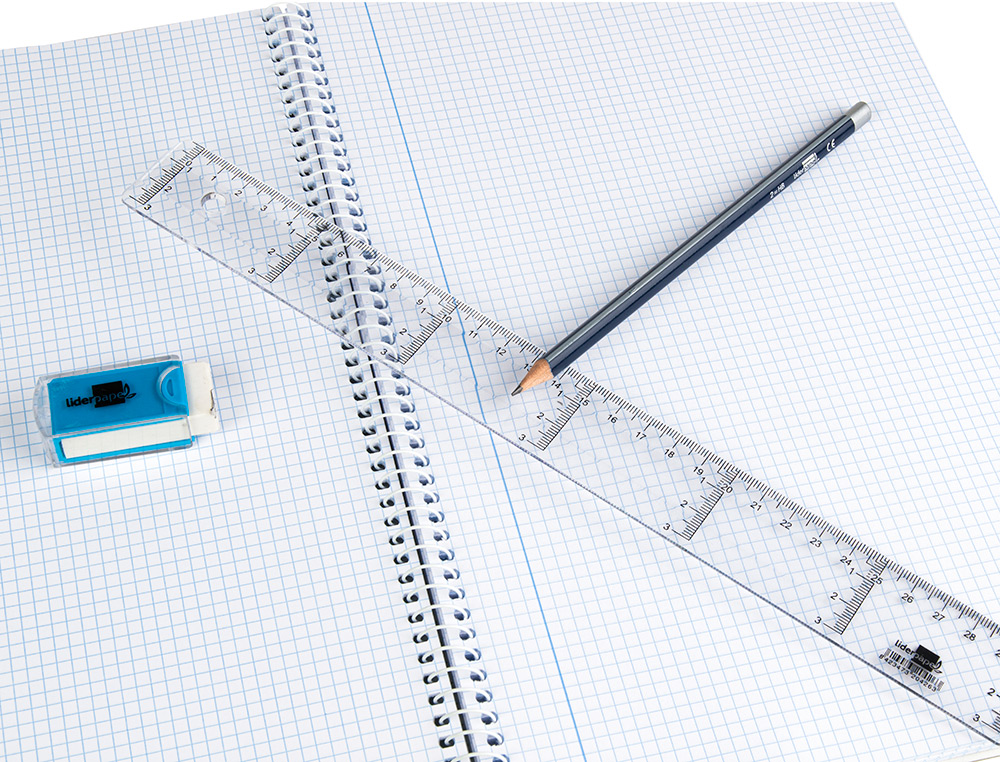 RGLE LIDERPAPEL GRADUATION VERTICALE HORIZONTALE 30CM BORD BISEAUT GAMME CRISTAL TRANSPARENTE CONOMIQUE