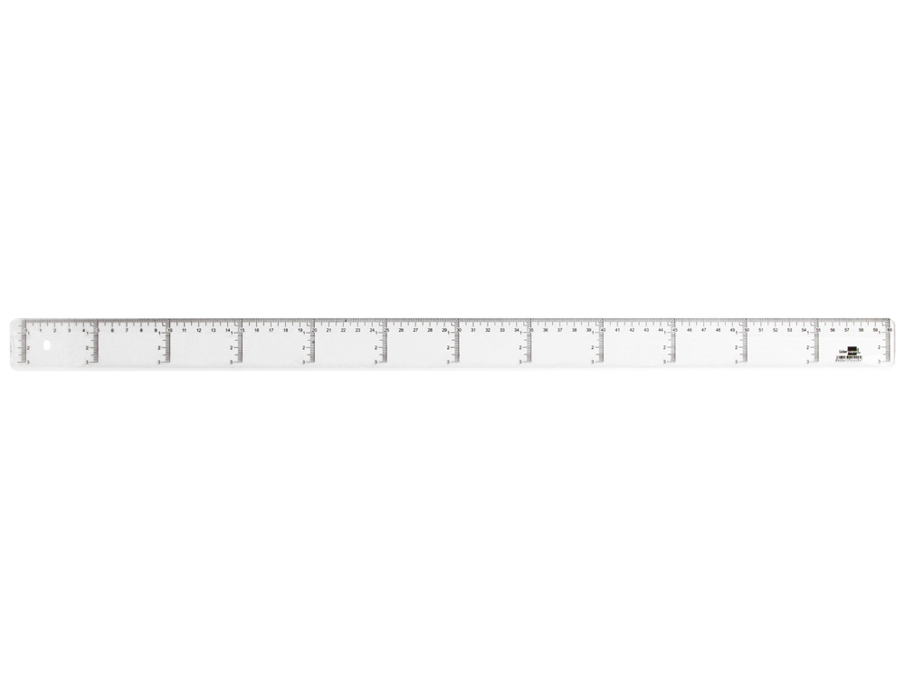 RGLE LIDERPAPEL GRADUATION VERTICALE HORIZONTALE 60CM BORD BISEAUT GAMME CRISTAL TRANSPARENTE CONOMIQUE