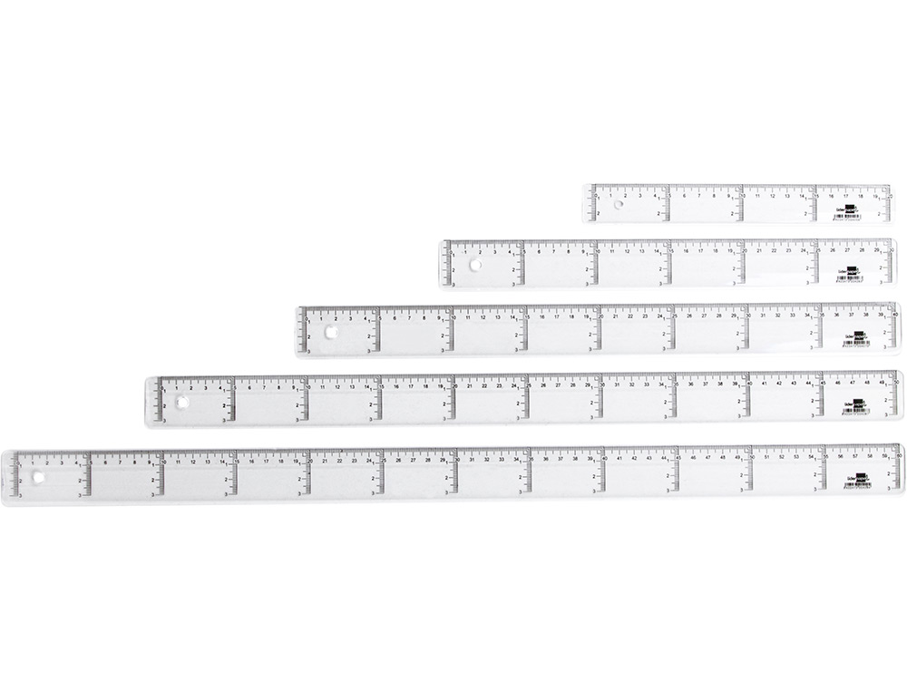 RGLE LIDERPAPEL GRADUATION VERTICALE HORIZONTALE 60CM BORD BISEAUT GAMME CRISTAL TRANSPARENTE CONOMIQUE