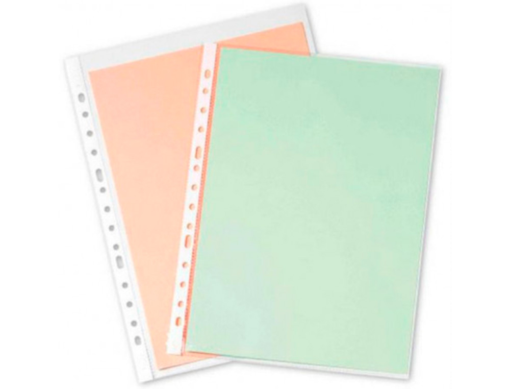 POCHETTE Q-CONNECT POLYPROPYLÈNE GRAINÉ 5/100E PERFORÉE ANTISTATIQUE A4 210X297MM BOÎTE 100 UNITÉS