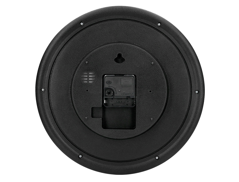 HORLOGE Q-CONNECT MURALE PLASTIQUE DESIGN ACTUEL NUMROS NOIRS FOND BLANC 1 PILE AA NON FOURNIE DIAMTRE 30CM NOIR