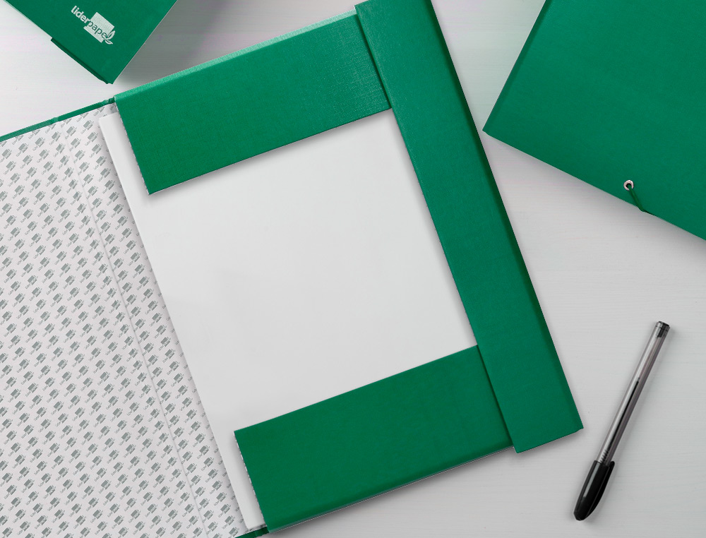 BOÎTE CLASSEMENT CARTON LIDERPAPEL 1,9MM PROJETS PAPER COAT 250X350MM DOCUMENTS A4+ DOS 70MM COLORIS VERT