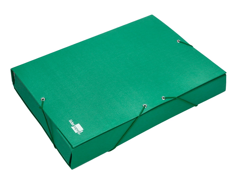 BOÎTE CLASSEMENT CARTON LIDERPAPEL 1,9MM PROJETS PAPER COAT 250X350MM DOCUMENTS A4+ DOS 70MM COLORIS VERT