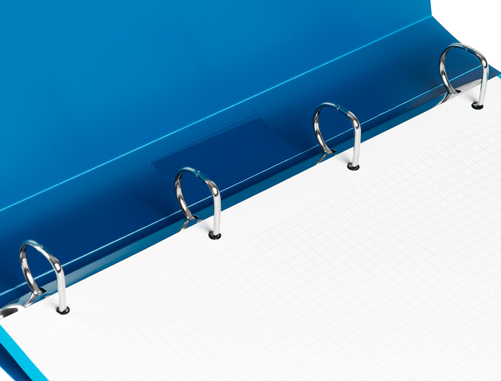 CLASSEUR LIDERPAPEL 4 ANNEAUX 25MM A4 260X315MM POLYPROPYLÈNE DOS 40MM PORTE-CARTES VISITE COLORIS BLEU TRANSLUCIDE