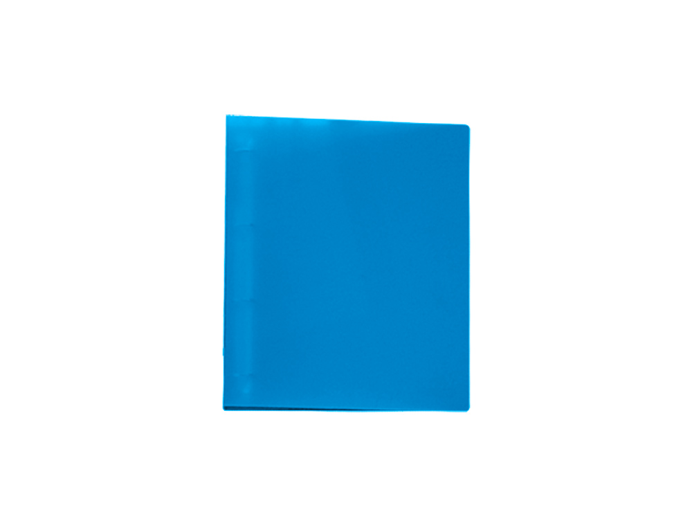 CLASSEUR LIDERPAPEL 4 ANNEAUX 25MM A4 260X315MM POLYPROPYLÈNE DOS 40MM PORTE-CARTES VISITE COLORIS BLEU TRANSLUCIDE
