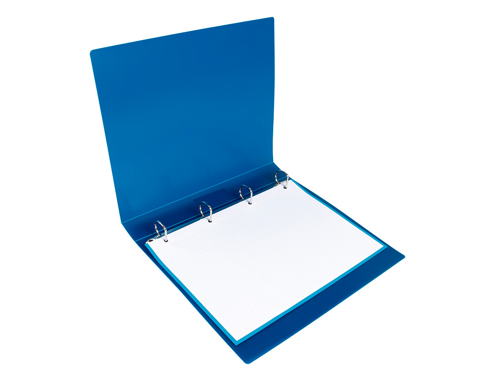 CLASSEUR LIDERPAPEL 4 ANNEAUX 25MM A4 260X315MM POLYPROPYLÈNE DOS 40MM PORTE-CARTES VISITE COLORIS BLEU TRANSLUCIDE