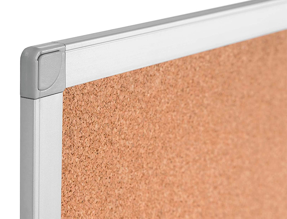 TABLEAU LIÈGE Q-CONNECT MURAL CADRE ALUMINIUM RÉSISTANCE HUMIDITÉ ACCESSOIRES FIXATION MUR 1MM ÉPAISSEUR 90X60CM