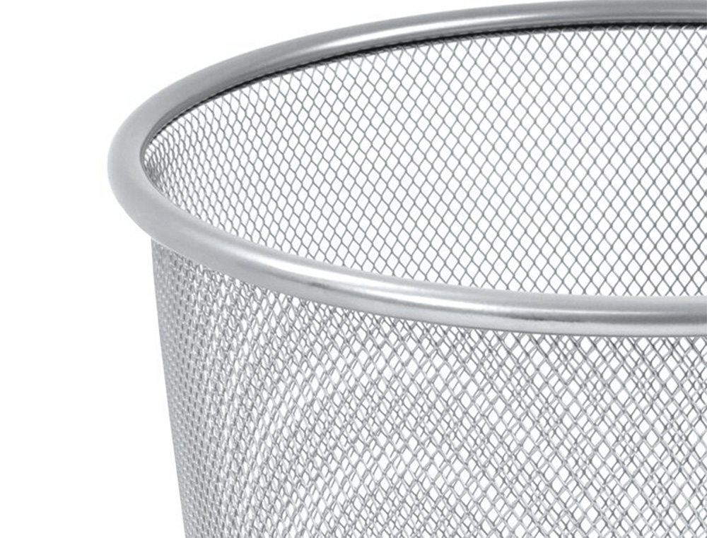 CORBEILLE À PAPIER Q-CONNECT MAILLE MÉTALLIQUE FORME CIRCULAIRE 8.3L 235X260X190MM COLORIS ARGENT