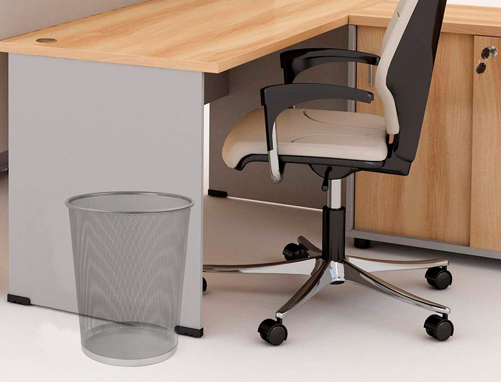 CORBEILLE À PAPIER Q-CONNECT MAILLE MÉTALLIQUE FORME CIRCULAIRE 8.3L 235X260X190MM COLORIS ARGENT