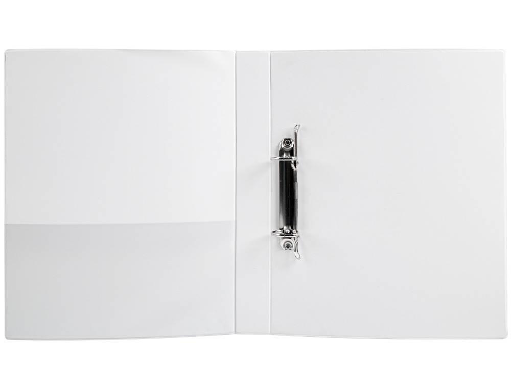 CLASSEUR KANGOUROU LIDERPAPEL 2 ANNEAUX 25MM 283X320MM DOCUMENT A4 PLASTIQUE DOS 40MM COLORIS BLANC