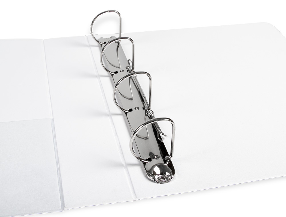 CLASSEUR KANGOUROU LIDERPAPEL 4 ANNEAUX 40MM 283X320MM DOCUMENT A4 PLASTIQUE DOS 68MM COLORIS BLANC