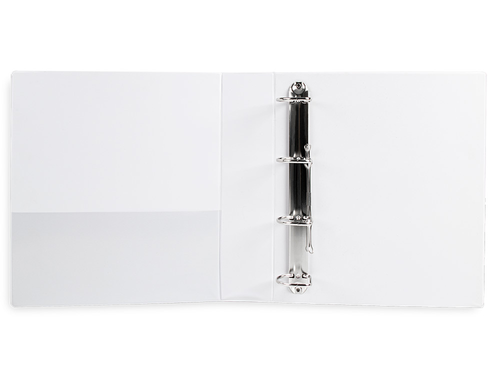 CLASSEUR KANGOUROU LIDERPAPEL 4 ANNEAUX 55MM 283X320MM DOCUMENT A4 PLASTIQUE DOS 78MM COLORIS BLANC