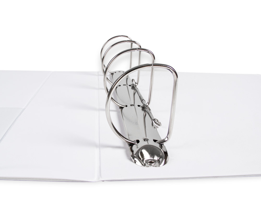 CLASSEUR KANGOUROU LIDERPAPEL 4 ANNEAUX 55MM 283X320MM DOCUMENT A4 PLASTIQUE DOS 78MM COLORIS BLANC