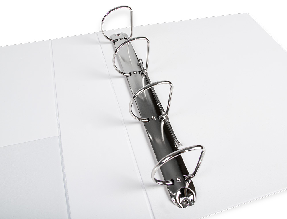 CLASSEUR KANGOUROU LIDERPAPEL 4 ANNEAUX 55MM 283X320MM DOCUMENT A4 PLASTIQUE DOS 78MM COLORIS BLANC