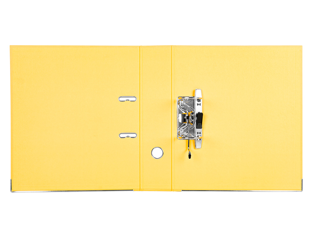 CLASSEUR LEVIER LIDERPAPEL A4 DOCUMENTA CARTON REMBORDÉ 1,9MM DOS 75MM RADO MÉTALLIQUE COLORIS JAUNE