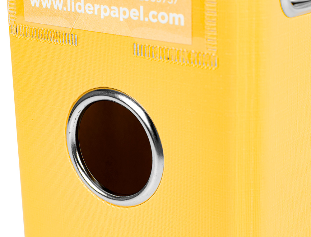 CLASSEUR LEVIER LIDERPAPEL A4 DOCUMENTA CARTON REMBORDÉ 1,9MM DOS 75MM RADO MÉTALLIQUE COLORIS JAUNE