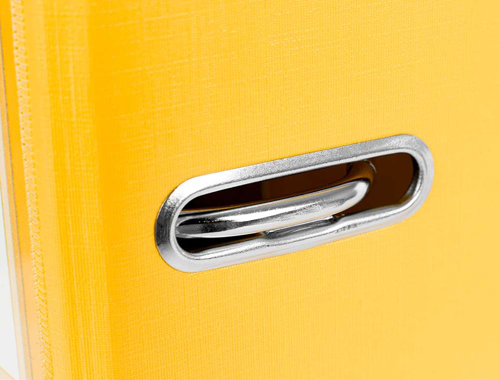 CLASSEUR LEVIER LIDERPAPEL A4 DOCUMENTA CARTON REMBORDÉ 1,9MM DOS 75MM RADO MÉTALLIQUE COLORIS JAUNE
