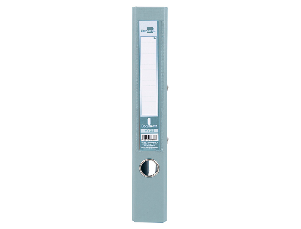 CLASSEUR LEVIER LIDERPAPEL A4 DOCUMENTA CARTON REMBORDÉ 1,9MM DOS 52MM RADO MÉTALLIQUE COLORIS GRIS