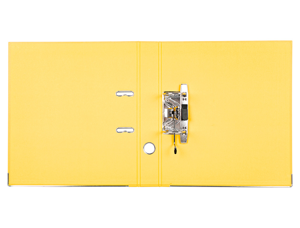CLASSEUR LEVIER LIDERPAPEL A4 DOCUMENTA CARTON REMBORD 1,9MM DOS 52MM RADO MTALLIQUE COLORIS JAUNE
