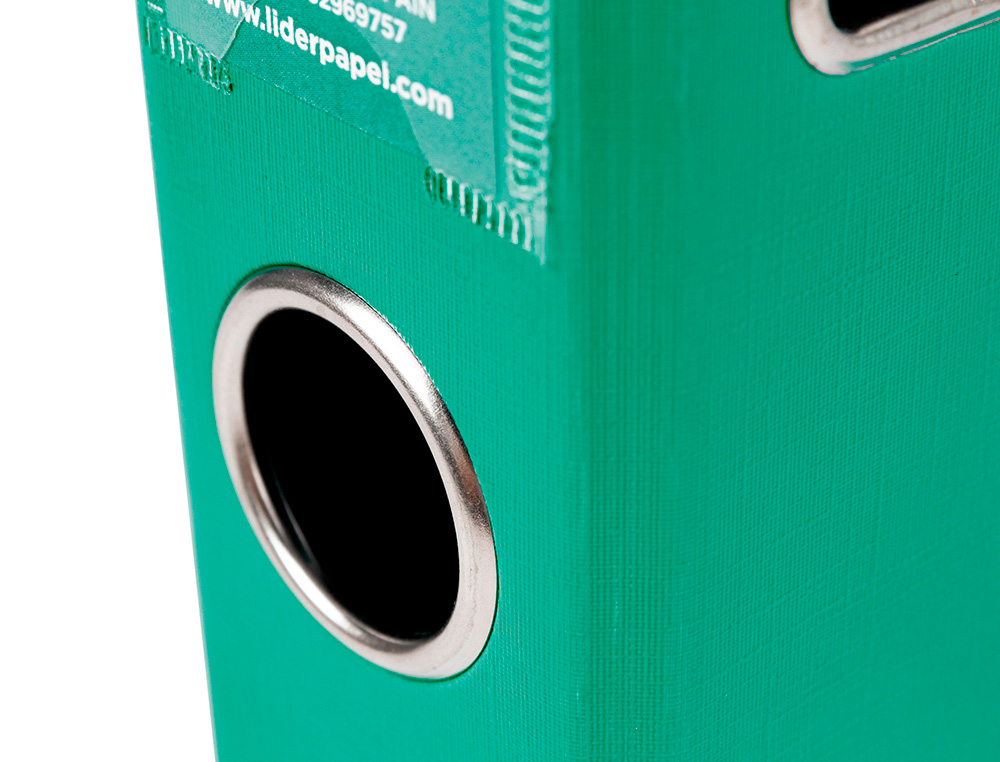 CLASSEUR LEVIER LIDERPAPEL A4 DOCUMENTA CARTON REMBORD 1,9MM DOS 52MM RADO MTALLIQUE COLORIS VERT