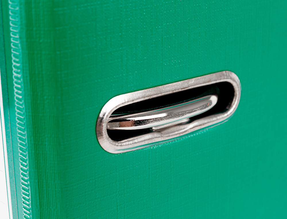CLASSEUR LEVIER LIDERPAPEL A4 DOCUMENTA CARTON REMBORD 1,9MM DOS 52MM RADO MTALLIQUE COLORIS VERT