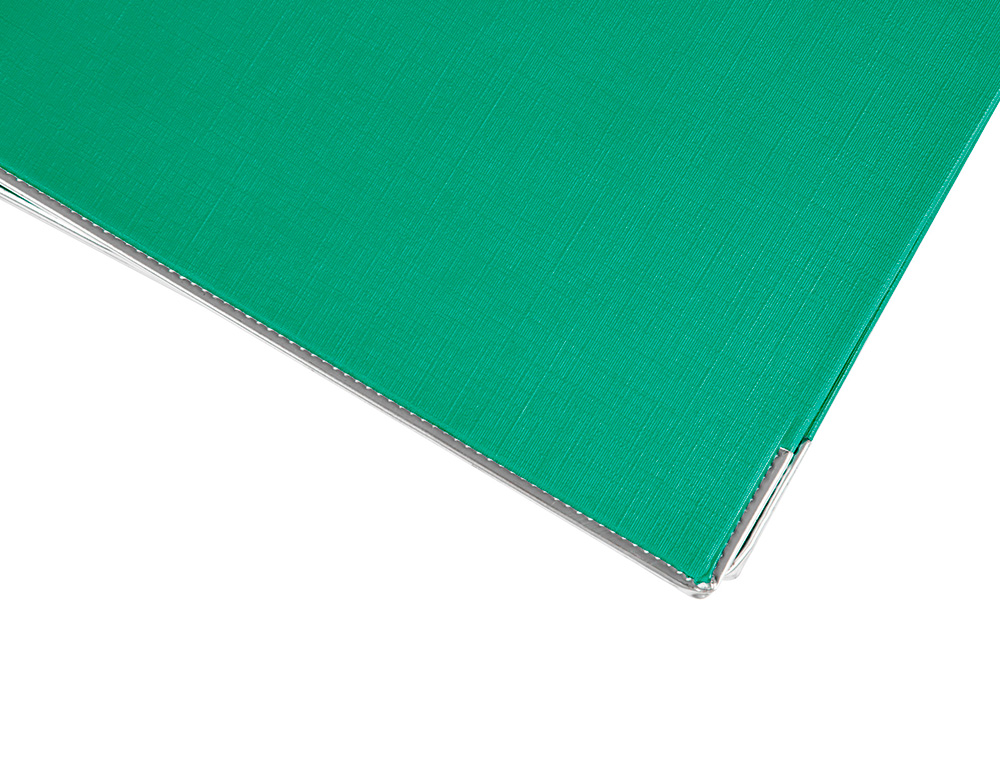 CLASSEUR LEVIER LIDERPAPEL A4 DOCUMENTA CARTON REMBORD 1,9MM DOS 52MM RADO MTALLIQUE COLORIS VERT