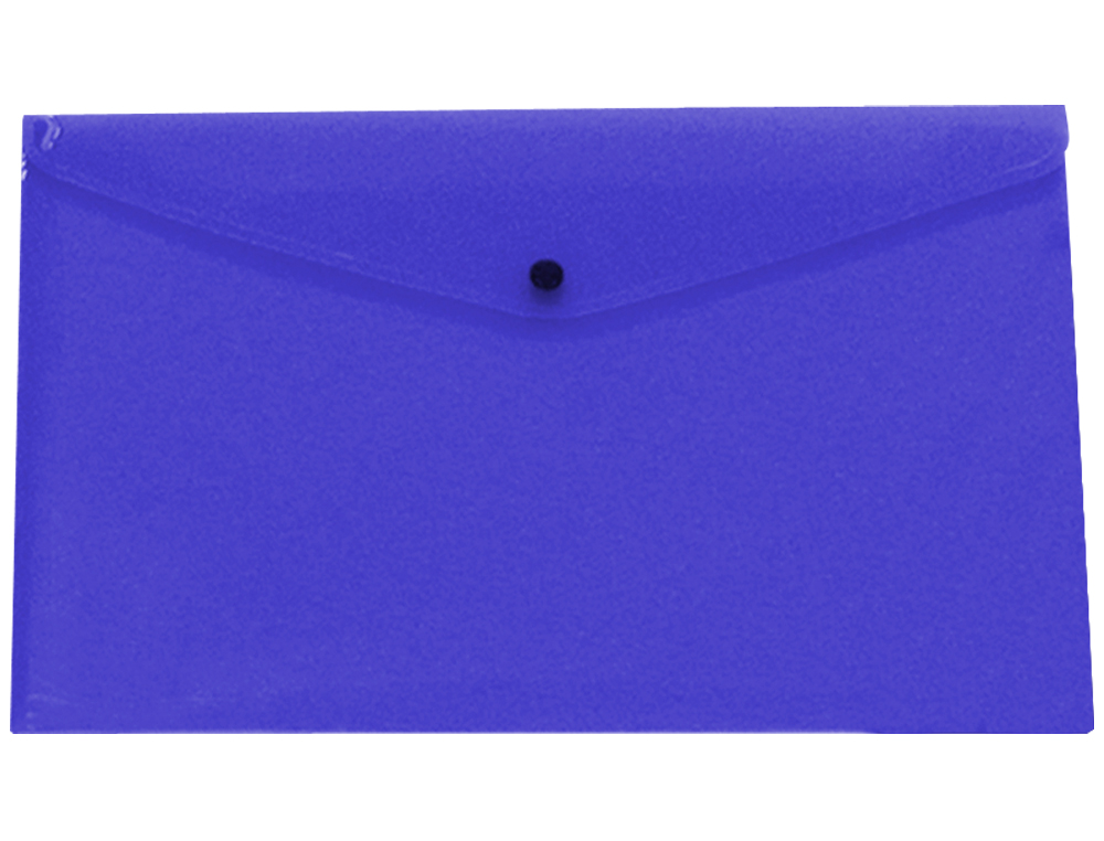 POCHETTE ENVELOPPE LIDERPAPEL POLYPROPYLÈNE 180 MICRONS A3 420X297MM 50F FERMETURE BOUTON RÉSISTANT TRANSPARENT BLEU