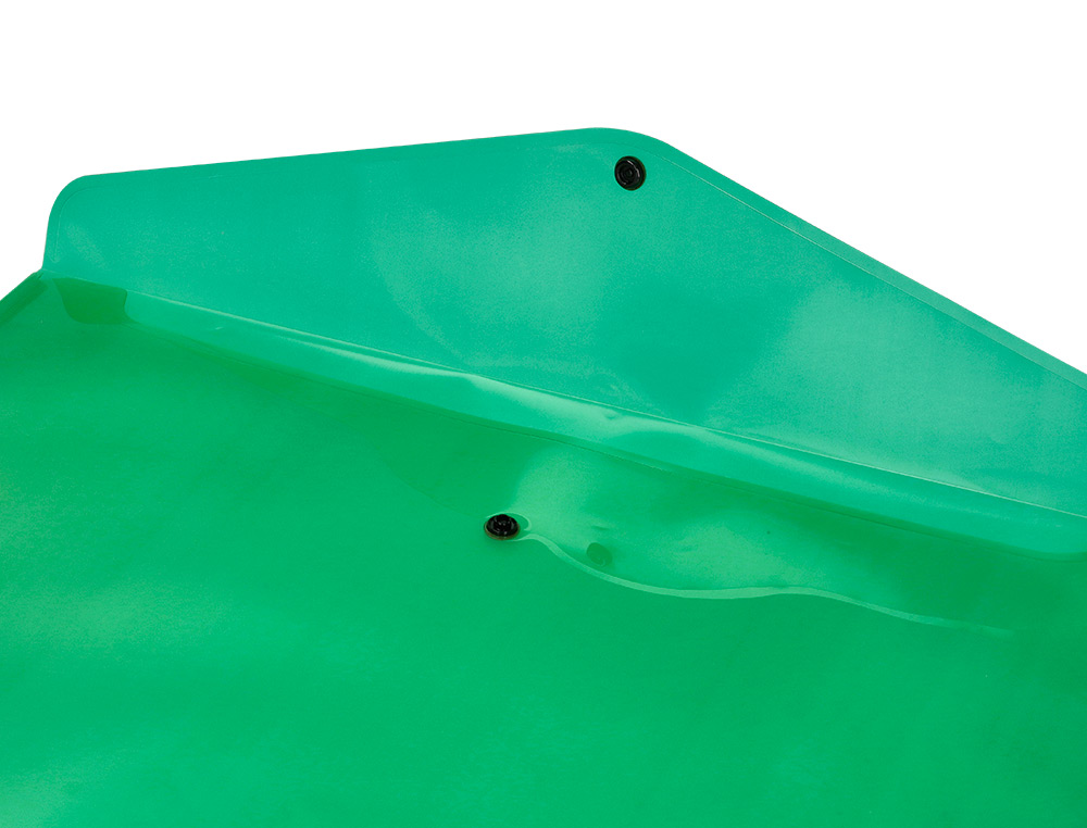 POCHETTE ENVELOPPE LIDERPAPEL POLYPROPYLNE 180 MICRONS A3 420X297MM 50F FERMETURE BOUTON RSISTANT TRANSPARENT VERT