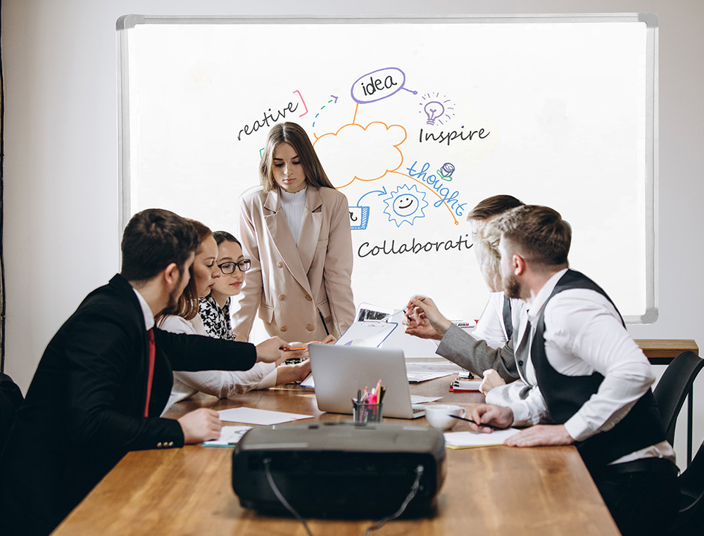 TABLEAU Q-CONNECT LAQUÉ MAGNÉTIQUE CADRE ALUMINIUM IDÉAL COLLÈGES BUREAUX INCLUS ACCESSOIRES FIXATION MUR 200X100CM