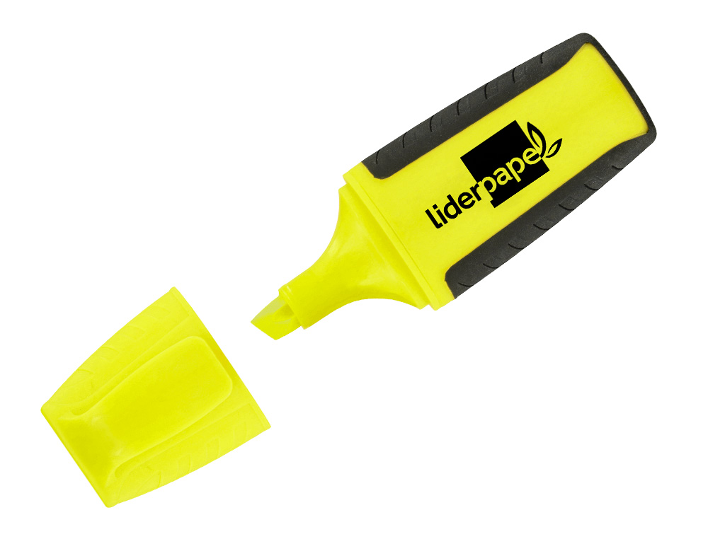 SURLIGNEUR LIDERPAPEL FLUORESCENT MINI TRACÉ 1/4MM POINTE BISEAUTÉE GRIP CAOUTCHOUC COLORIS JAUNE