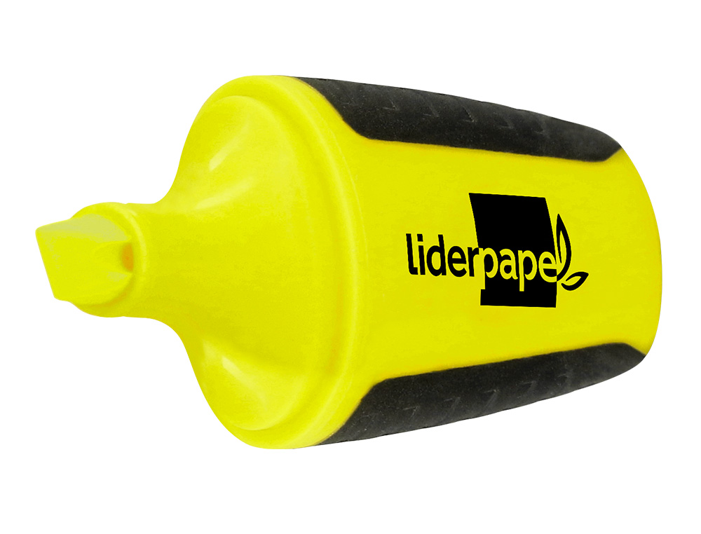 SURLIGNEUR LIDERPAPEL FLUORESCENT MINI TRACÉ 1/4MM POINTE BISEAUTÉE GRIP CAOUTCHOUC COLORIS JAUNE