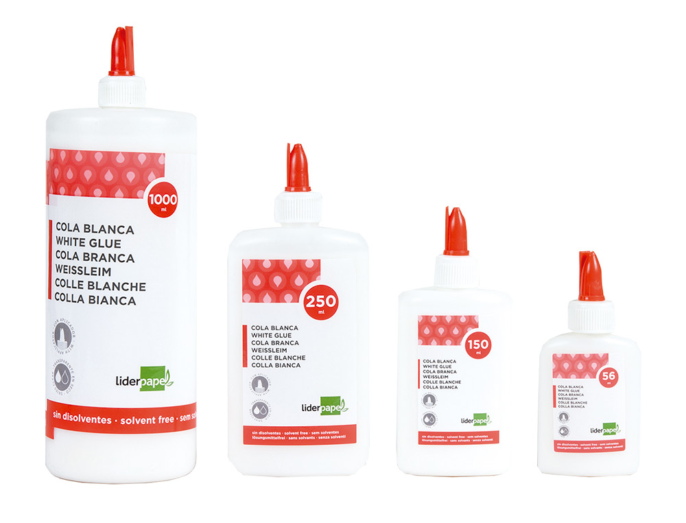 COLLE VINYLIQUE LIDERPAPEL BLANCHE TRAVAUX MANUELS PAPIER AUTRES MATÉRIAUX RAPIDE ADHÉRENCE SANS SOLVANT POT 56ML