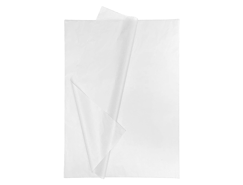 PAPIER DE SOIE LIDERPAPEL 52X76CM 18G/M2 UNICOLORE BLANC SACHET 25F
