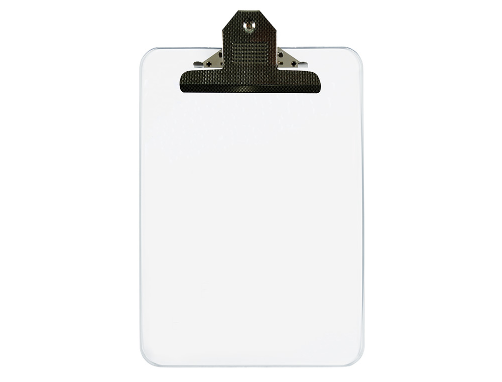 PORTE-BLOC Q-CONNECT POLYPROPYLNE PAISSEUR 4MM A4 210X29  7MM PINCE MTALLIQUE COLORIS  TRANSPARENT