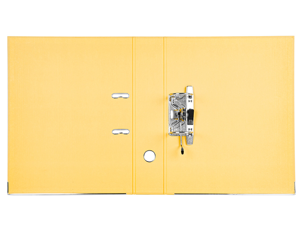 CLASSEUR LEVIER LIDERPAPEL DOCUMENTA A4+ CARTON REMBORDE DOS 75MM RADO METALLIQUE COLORIS JAUNE