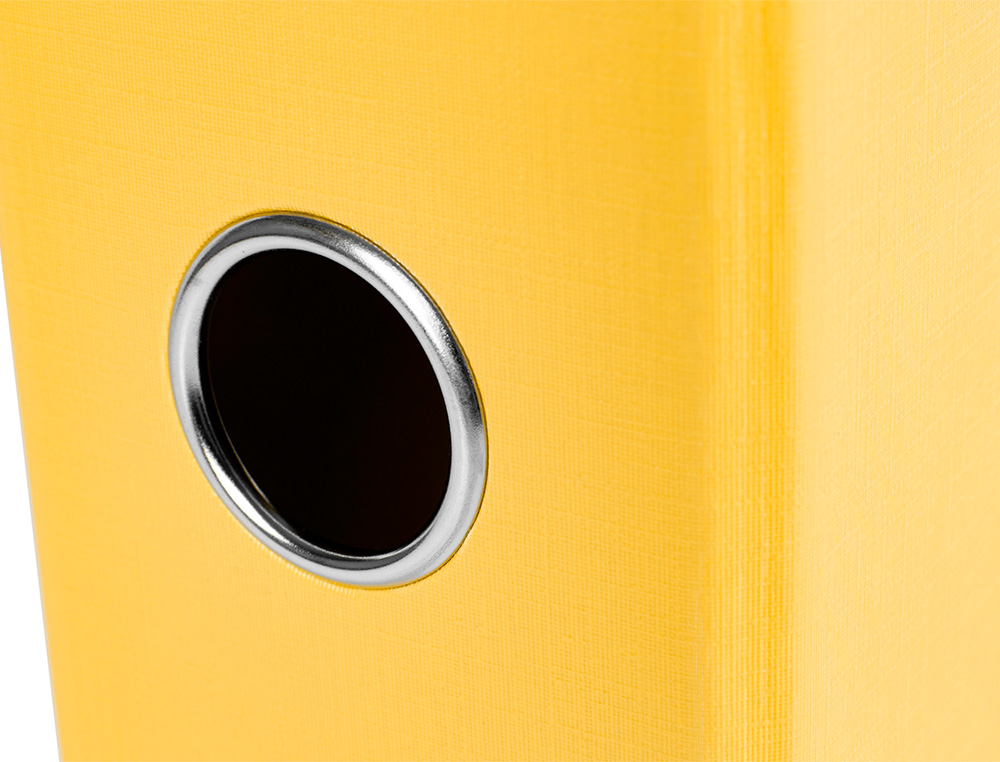 CLASSEUR LEVIER LIDERPAPEL DOCUMENTA A4+ CARTON REMBORDE DOS 75MM RADO METALLIQUE COLORIS JAUNE