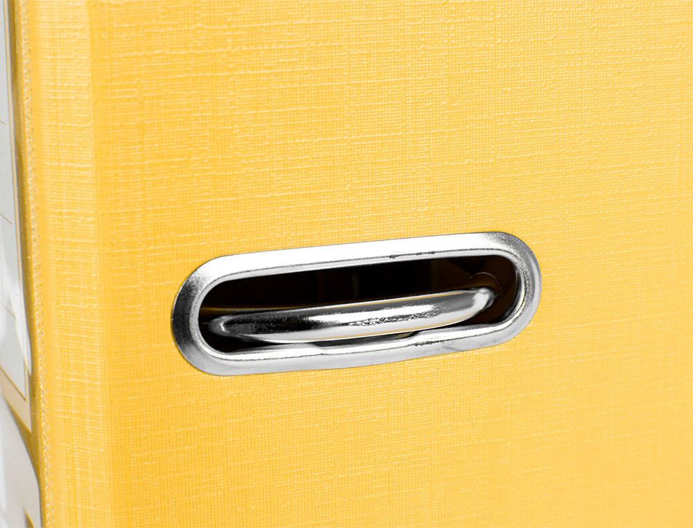 CLASSEUR LEVIER LIDERPAPEL DOCUMENTA A4+ CARTON REMBORDE DOS 75MM RADO METALLIQUE COLORIS JAUNE