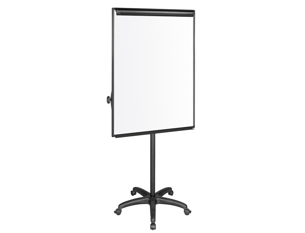 CHEVALET CONFÉRENCE Q-CONNECT TABLEAU MAGNÉTIQUE 70X100CM CADRE ALUMINIUM PINCE BLOC PAPIER AUGET PORTE-MARQUEURS ROUES