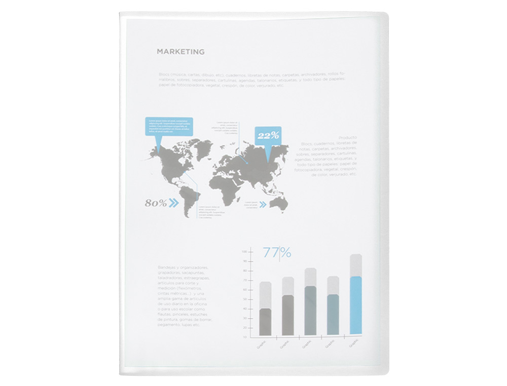 PROTGE-DOCUMENTS LIDERPAPEL POLYPROPYLNE COUVERTURE FLEXIBLE 40 POCHETTES FIXES A4 210X297MM TRANSPARENT